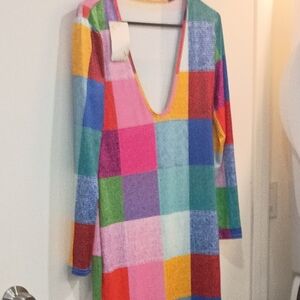 Colorful Patchwork Long Sleeve Dress
